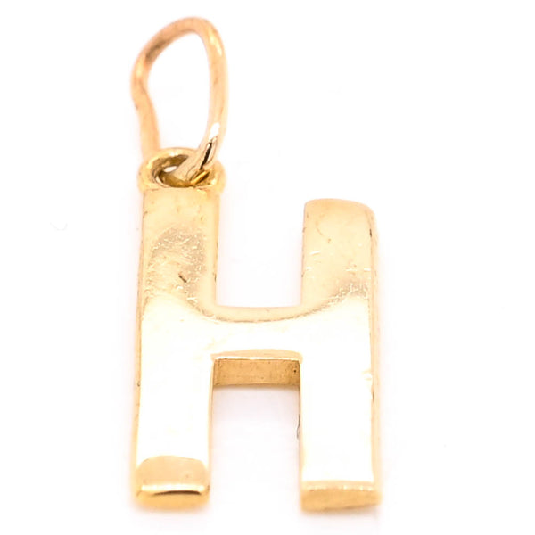 graziella 10KT Yellow Gold "H" Initial Pendant
