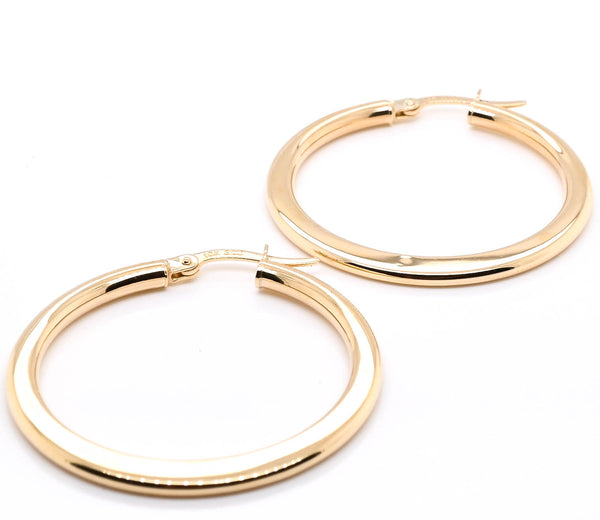 graziella 10KT Yellow Gold Large Hoop Earrings