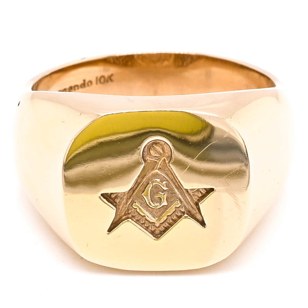 graziella 10KT Yellow Gold Masonic Ring