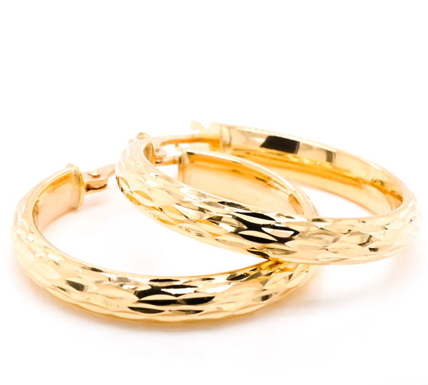 graziella 10KT Yellow Gold Medium Hoop Earrings