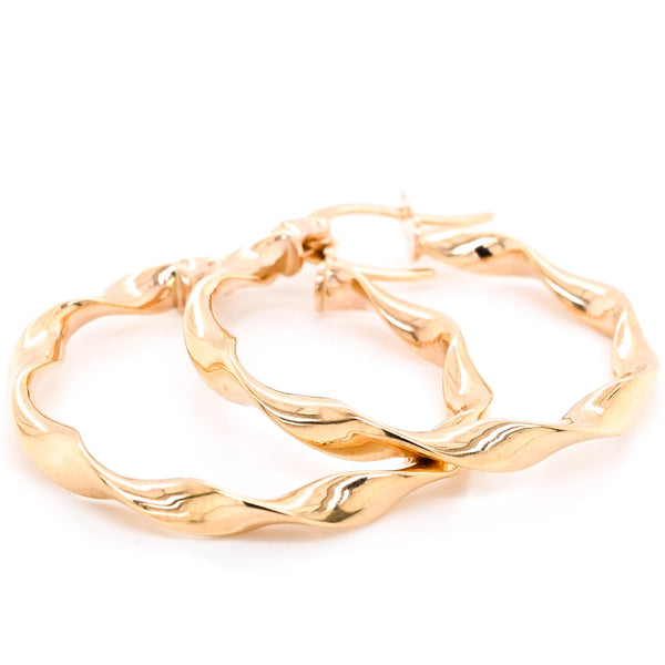 graziella 10KT Yellow Gold Medium Hoop Earrings