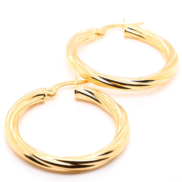 graziella 10KT Yellow Gold Medium Hoop Earrings