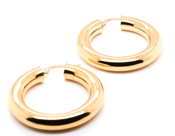 graziella 10KT Yellow Gold Medium Hoop Earrings