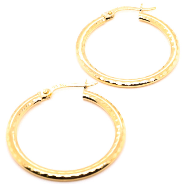 graziella 10KT Yellow Gold Medium Hoop Earrings