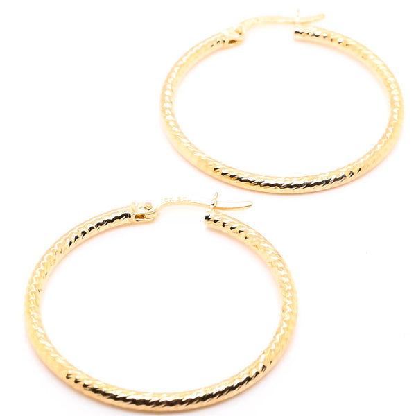 Graziella 10KT Yellow Gold Medium Hoop Earrings