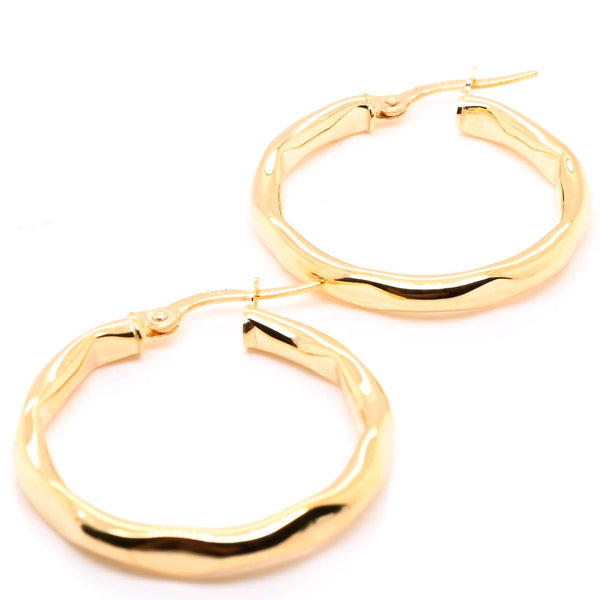 graziella 10KT Yellow Gold Medium Hoop Earrings