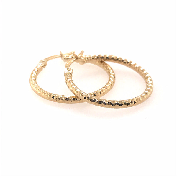 graziella 10KT Yellow Gold Medium Hoop Earrings