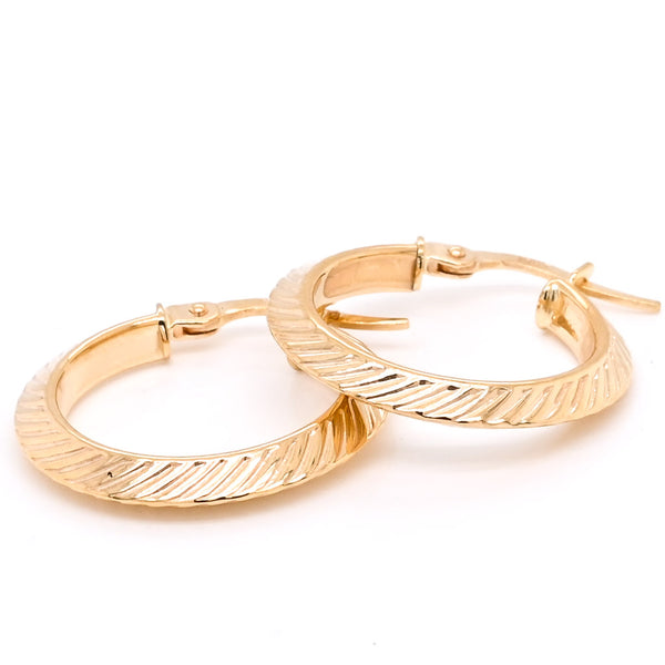 graziella 10KT Yellow Gold Medium Hoop Earrings