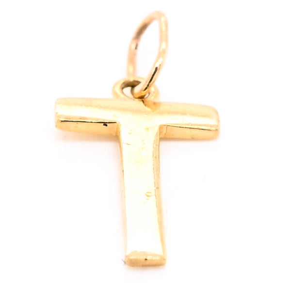 Graziella 10KT Yellow Gold "T" Initial Pendant