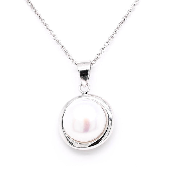 graziella 14KT White Gold 18" 8-9mm Pearl Necklace