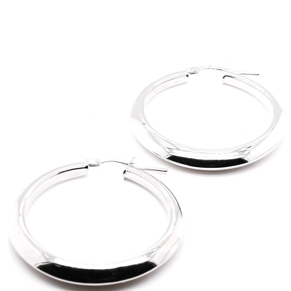 graziella 14KT White Gold 33MM Hoop Earrings