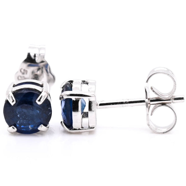 graziella 14KT White Gold Blue Sapphire Earrings