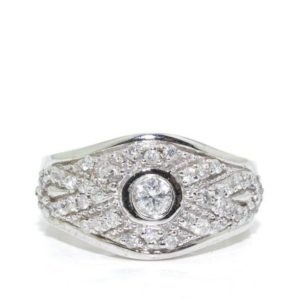 graziella 14KT White Gold Diamond Ring. 0.65CTW