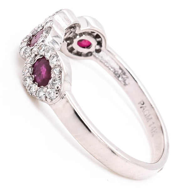 Graziella 14KT White Gold Ruby And Diamond Ring