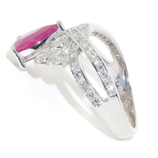 Graziella 14KT White Gold Ruby And Diamond Ring