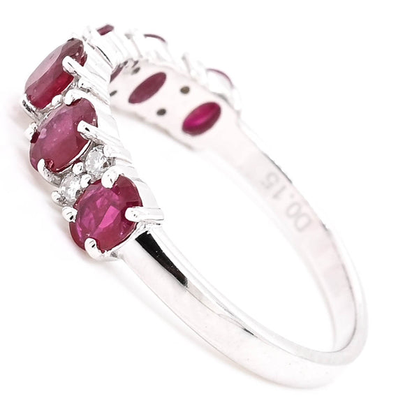 Graziella 14KT White Gold Ruby & Diamond Ring