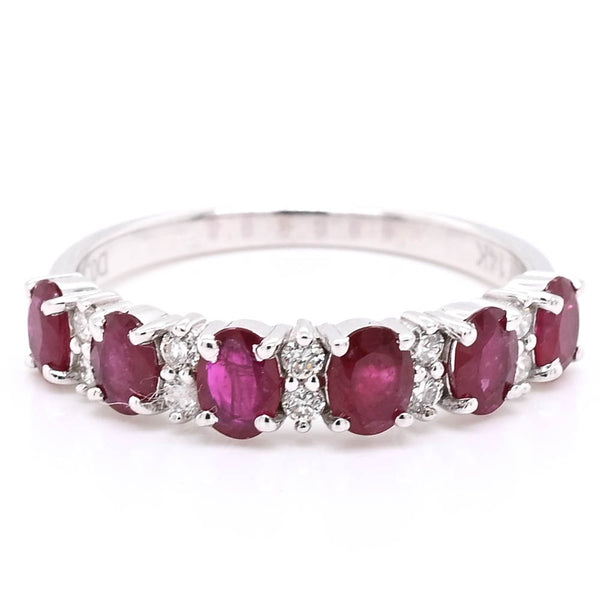 graziella 14KT White Gold Ruby & Diamond Ring