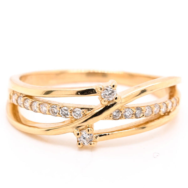 graziella 14KT Yellow Gold 0.16CTW Diamond Ring