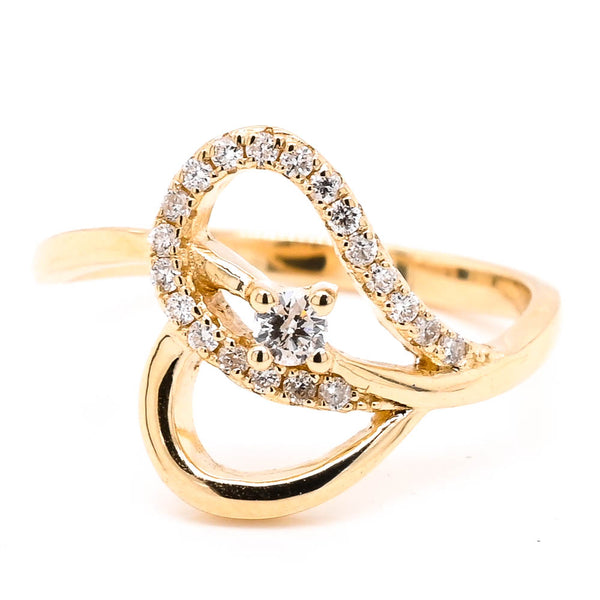 graziella 14KT Yellow Gold 0.20CTW Diamond Ring
