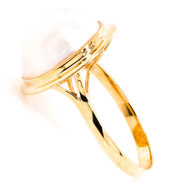 Graziella 14KT Yellow Gold 13-14MM Mabe Pearl Ring
