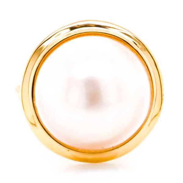 graziella 14KT Yellow Gold 13-14MM Mabe Pearl Ring
