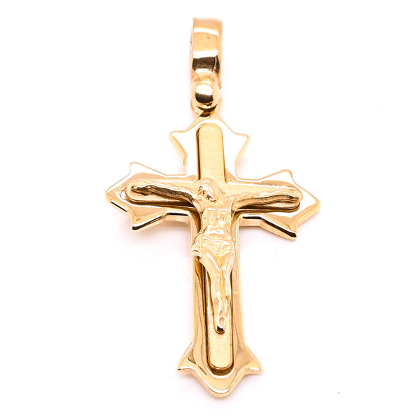 graziella 14KT Yellow Gold 36x17mm CrucifixPendant