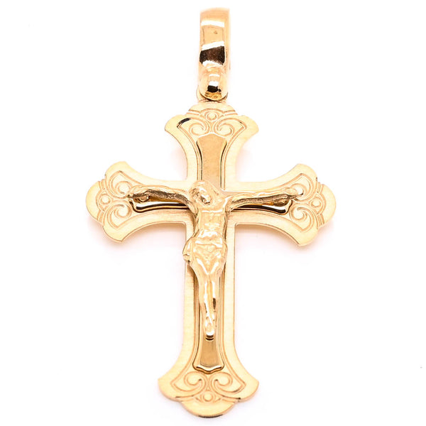 graziella 14KT Yellow Gold 39x20mm CrucifixPendant