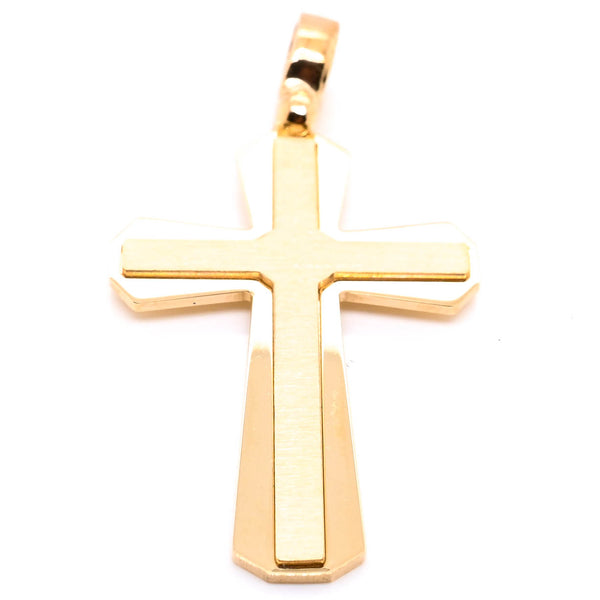 graziella 14KT Yellow Gold 42x20mm Cross Pendant