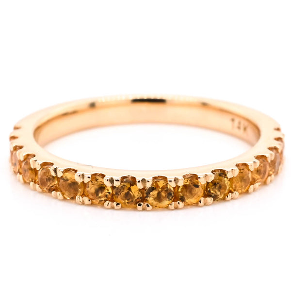 graziella 14KT Yellow Gold Citrine Claw Set Band