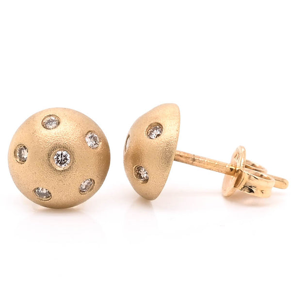 graziella 14KT Yellow Gold Diamond Stud Earrings