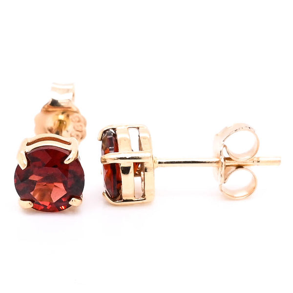 graziella 14KT Yellow Gold Garnet Stud Earrings