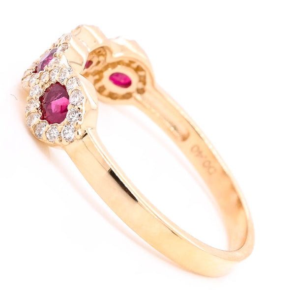 Graziella 14KT Yellow Gold Ruby And Diamond Ring