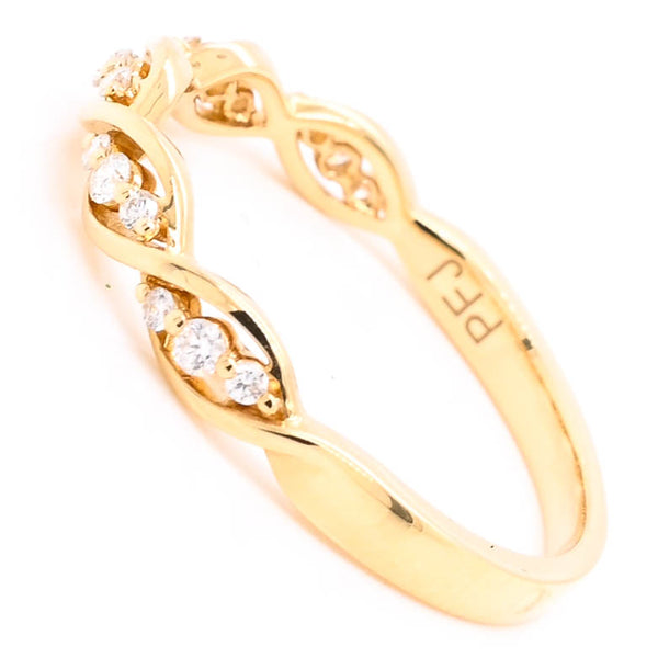 Graziella 18KT Yellow Gold 0.14CTW Diamond Ring