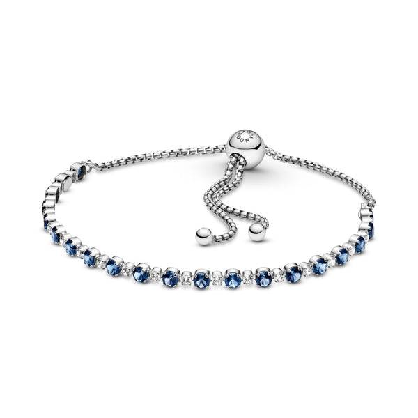 graziella Blue and Clear Sparkle Slider Bracelet