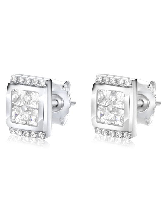 graziella Larus Sterling Silver C.Z Stud Earrings