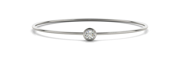 Graziella Graziella Originals 14KT White Gold 0.35CT I1 G-H Colour Bezel Set Diamond Solitaire Bangle