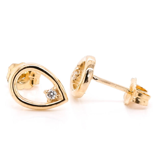 Graziella Graziella Originals 14KT Yellow Gold 0.02 CTW Stud Style Post Back Backing Diamond Earrings
