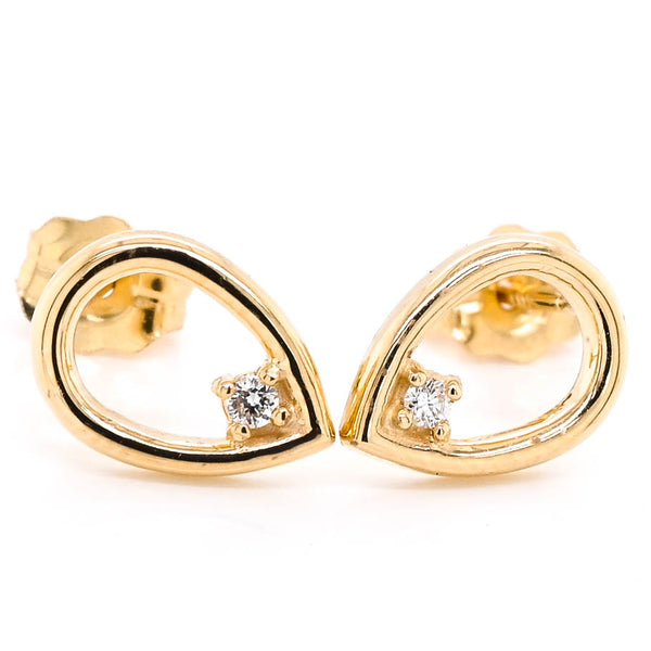 graziella Graziella Originals 14KT Yellow Gold 0.02 CTW Stud Style Post Back Backing Diamond Earrings