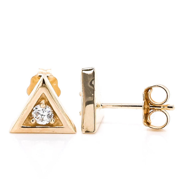 Graziella Graziella Originals 14KT Yellow Gold 0.04 CTW Stud Style Post Back Backing Diamond Earrings