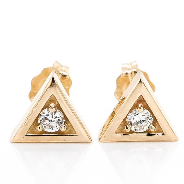 graziella Graziella Originals 14KT Yellow Gold 0.04 CTW Stud Style Post Back Backing Diamond Earrings