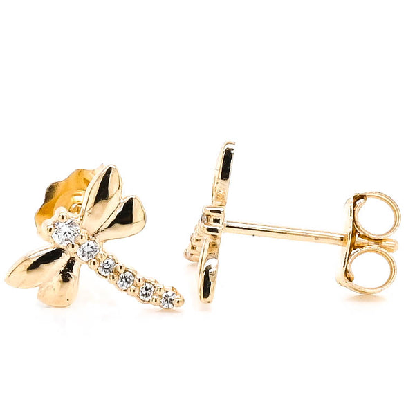 Graziella Graziella Originals 14KT Yellow Gold 0.07 CTW Stud Style Post Back Backing Diamond Earrings