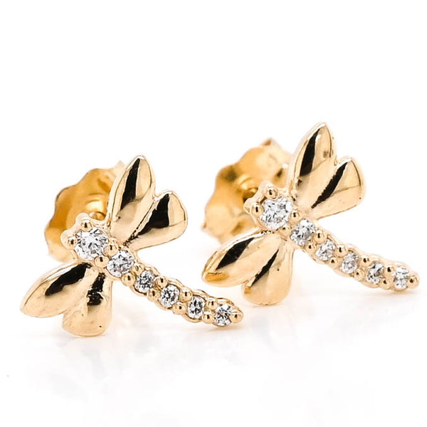 graziella Graziella Originals 14KT Yellow Gold 0.07 CTW Stud Style Post Back Backing Diamond Earrings