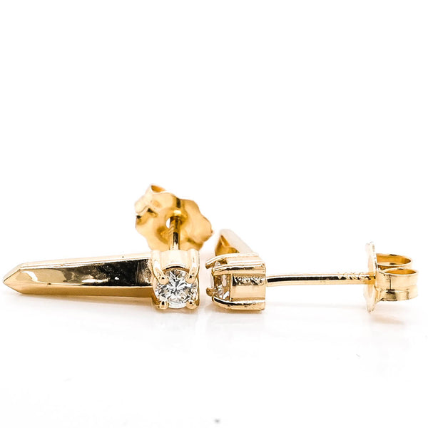 Graziella Graziella Originals 14KT Yellow Gold 0.12 CTW Stud Style Post Back Backing Diamond Earrings