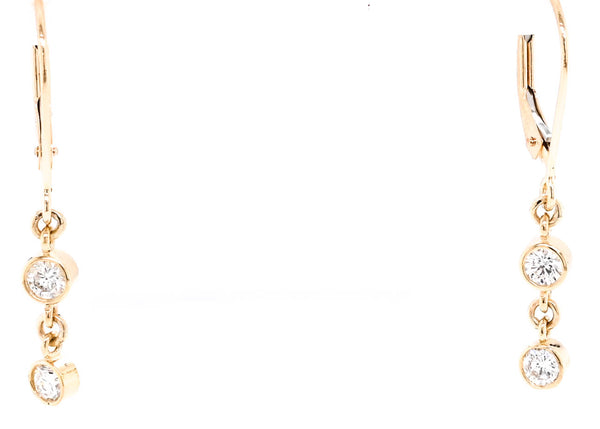 graziella Graziella Originals 14KT Yellow Gold 0.20CTW Lever Back Style Diamond Earrings