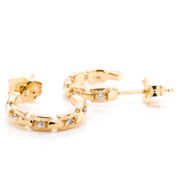 Graziella Graziella Originlas 14KT Yellow Gold 0.05CTW CTW Stud Style Post Back Backing Diamond Earrings
