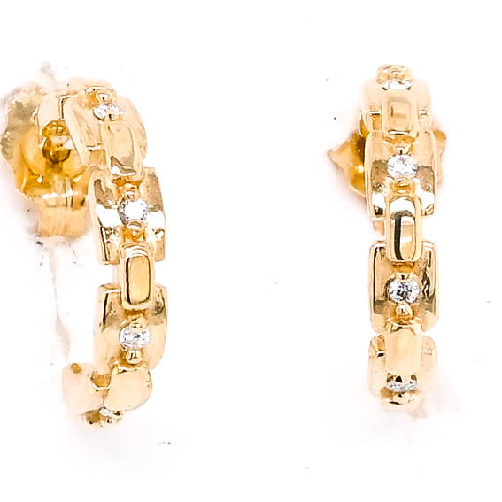 graziella Graziella Originlas 14KT Yellow Gold 0.05CTW CTW Stud Style Post Back Backing Diamond Earrings