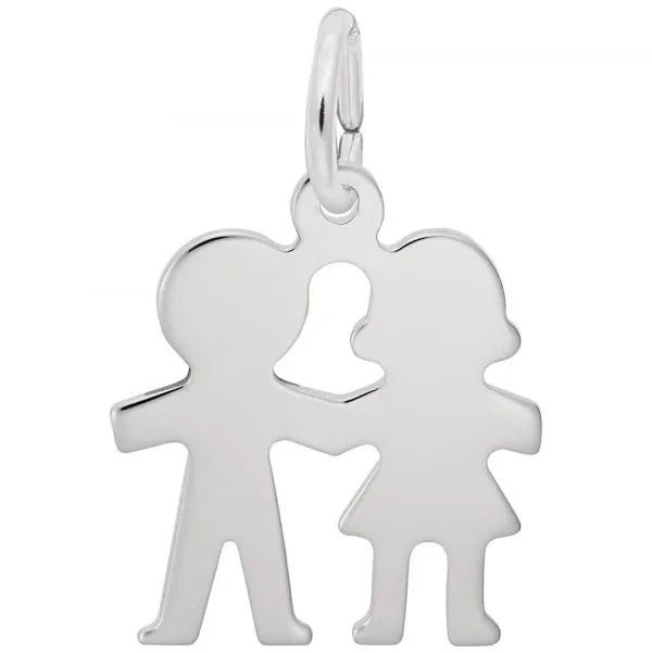 graziella Rembrandt Sterling Silver Boy & Girl Charm