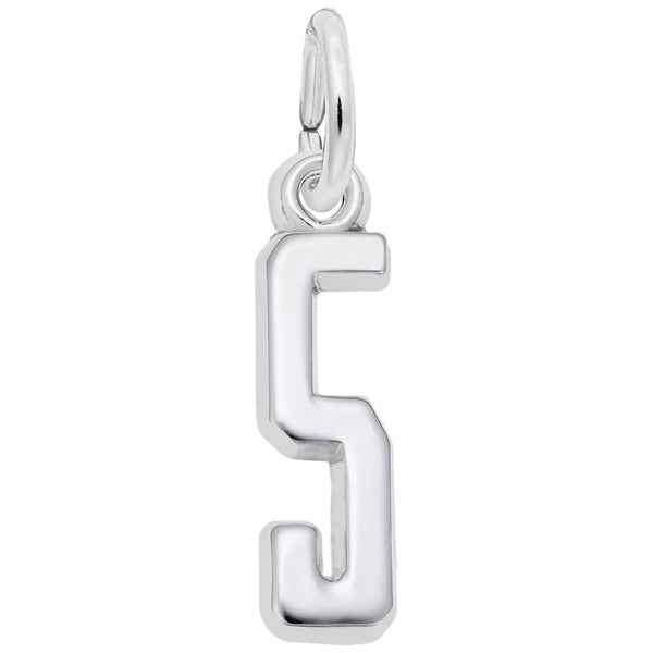 graziella Rembrandt Sterling Silver Number 5 Charm