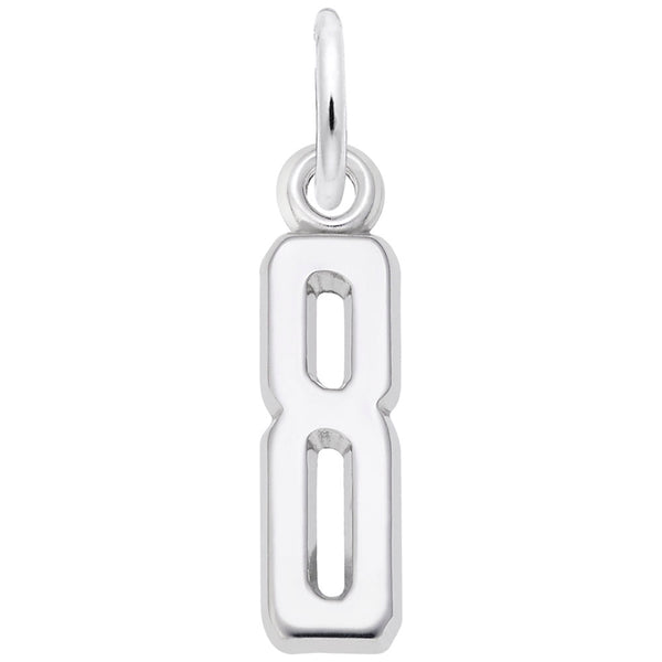 graziella Rembrandt Sterling Silver Number 8 Charm