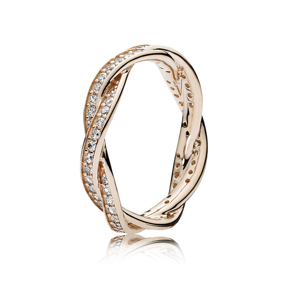 graziella Sparkling Twisted Lines Ring